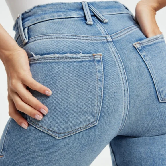 Good American Good Legs Straight Jeans in blue size 6 new with tag - Picture 6 of 17